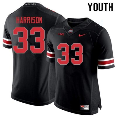 Youth Ohio State Buckeyes #33 Zach Harrison Blackout Nike NCAA College Football Jersey Classic LFA1344TE